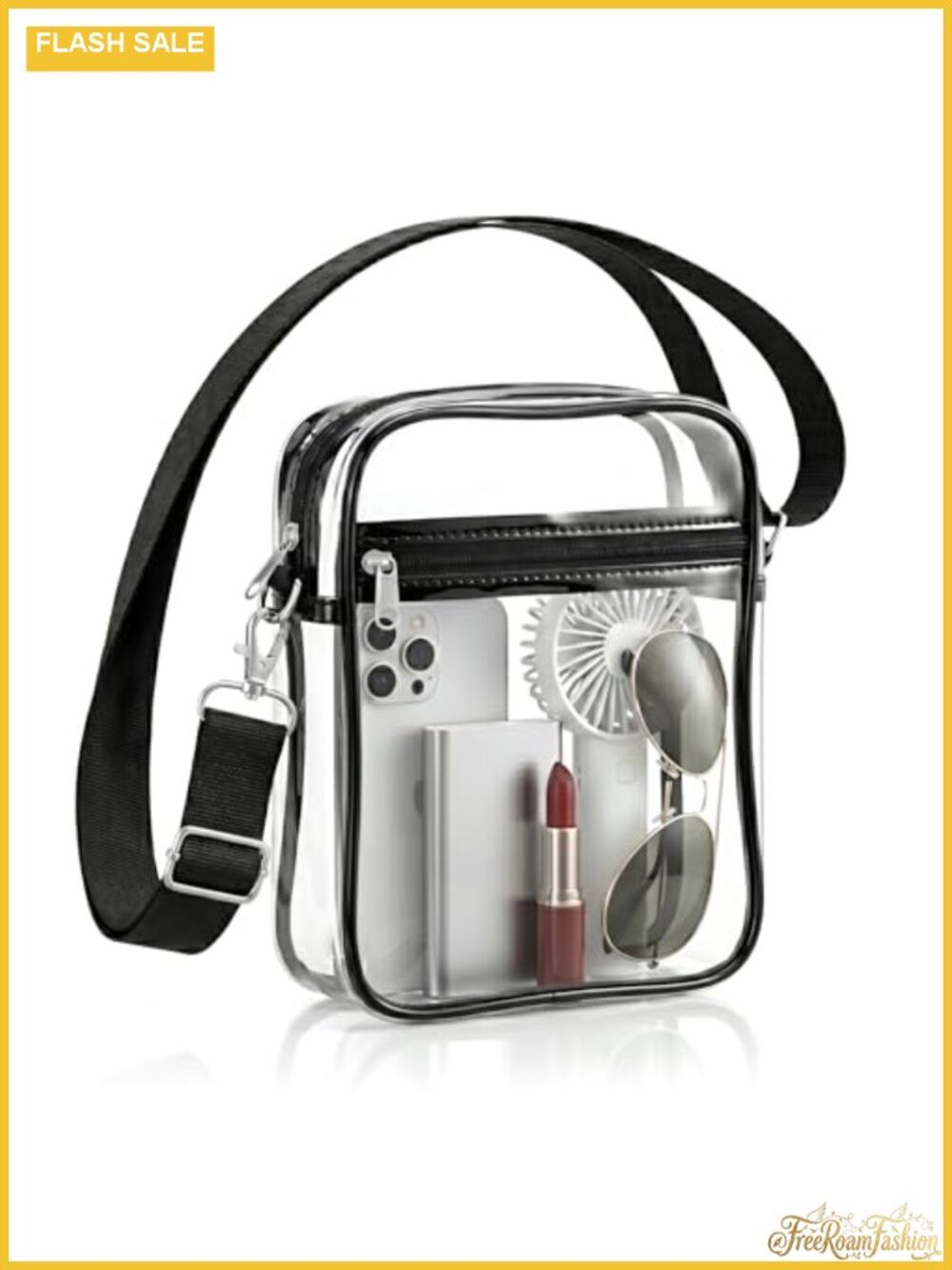 Clear Crossbody Bag Stadium Approved PVC Waterproof Messenger Purse